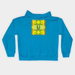 Geometric in yellow green Kids Hoodie